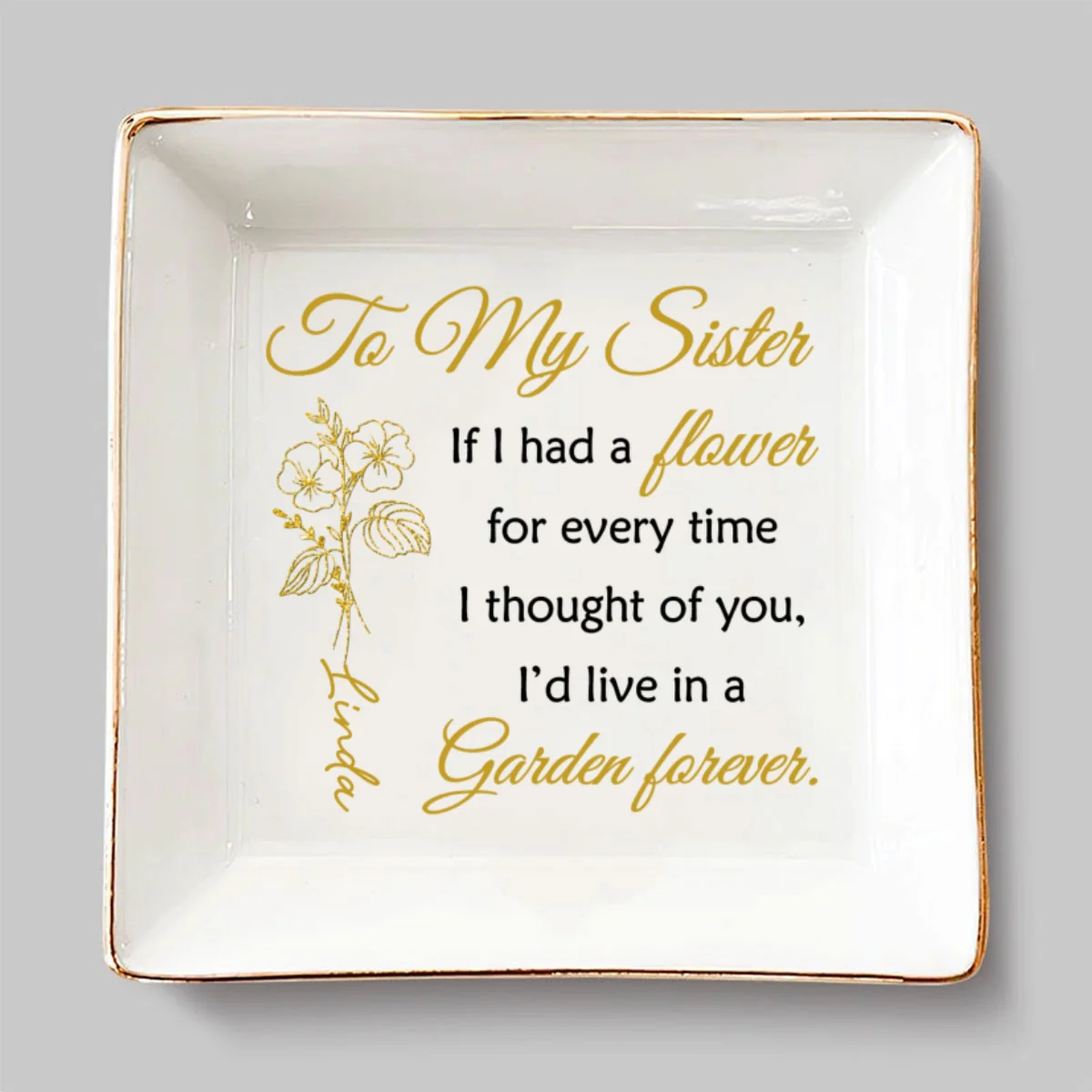 My Love Grows Like Flowers - Personalized Custom Jewelry Dish - Image 6