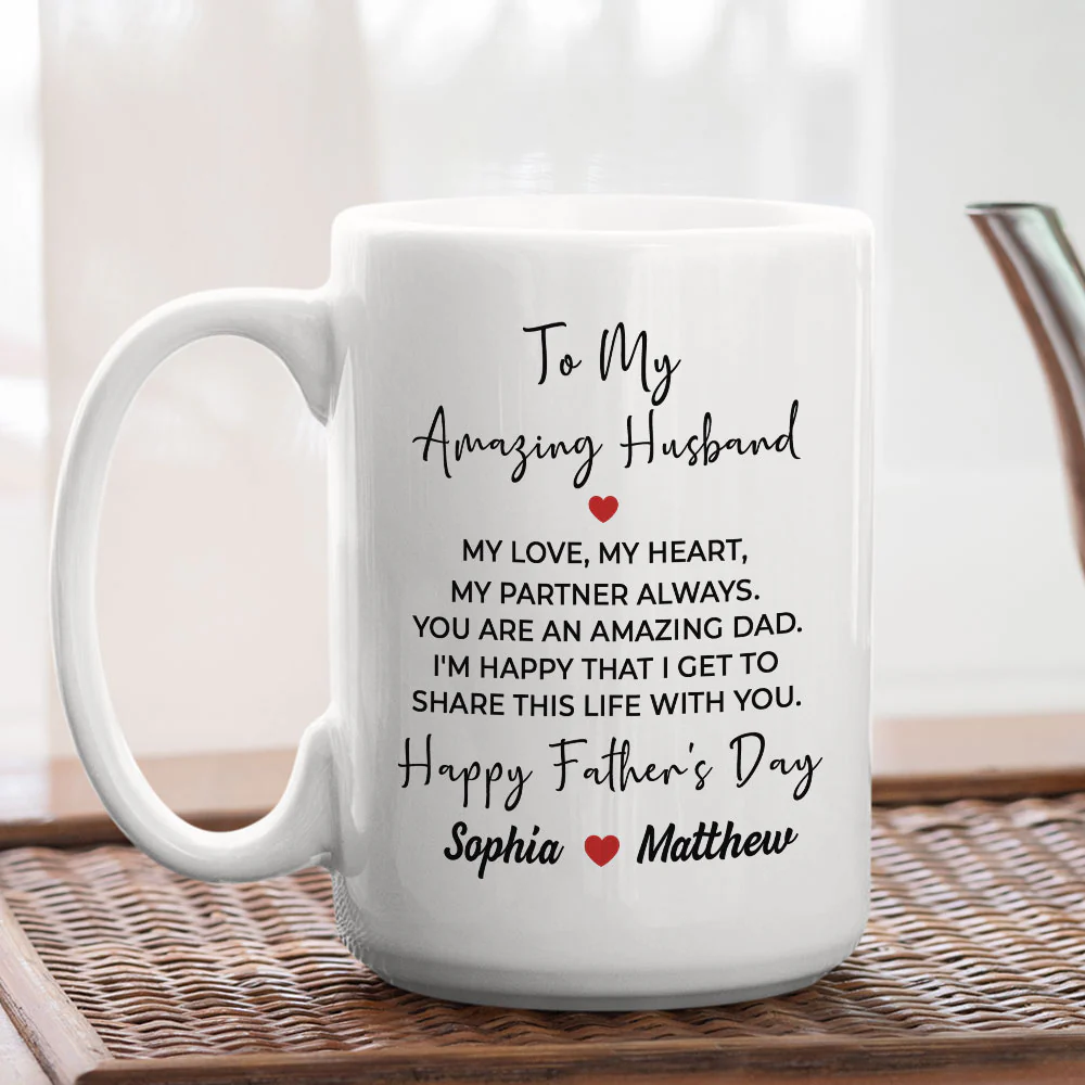 My Love My Heart - Personalized Custom Coffee Mug - Image 3