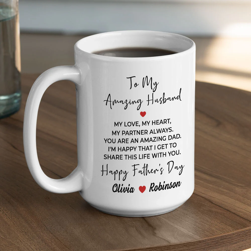 My Love My Heart - Personalized Custom Coffee Mug - Image 5
