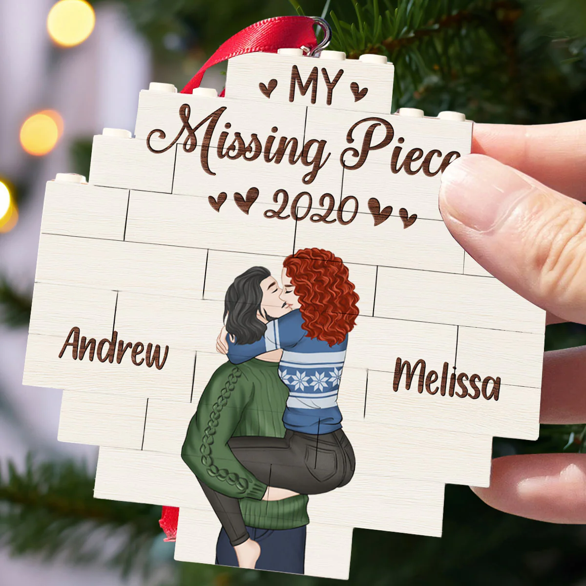 My love - Personalized Custom Puzzle Ornament - Image 3