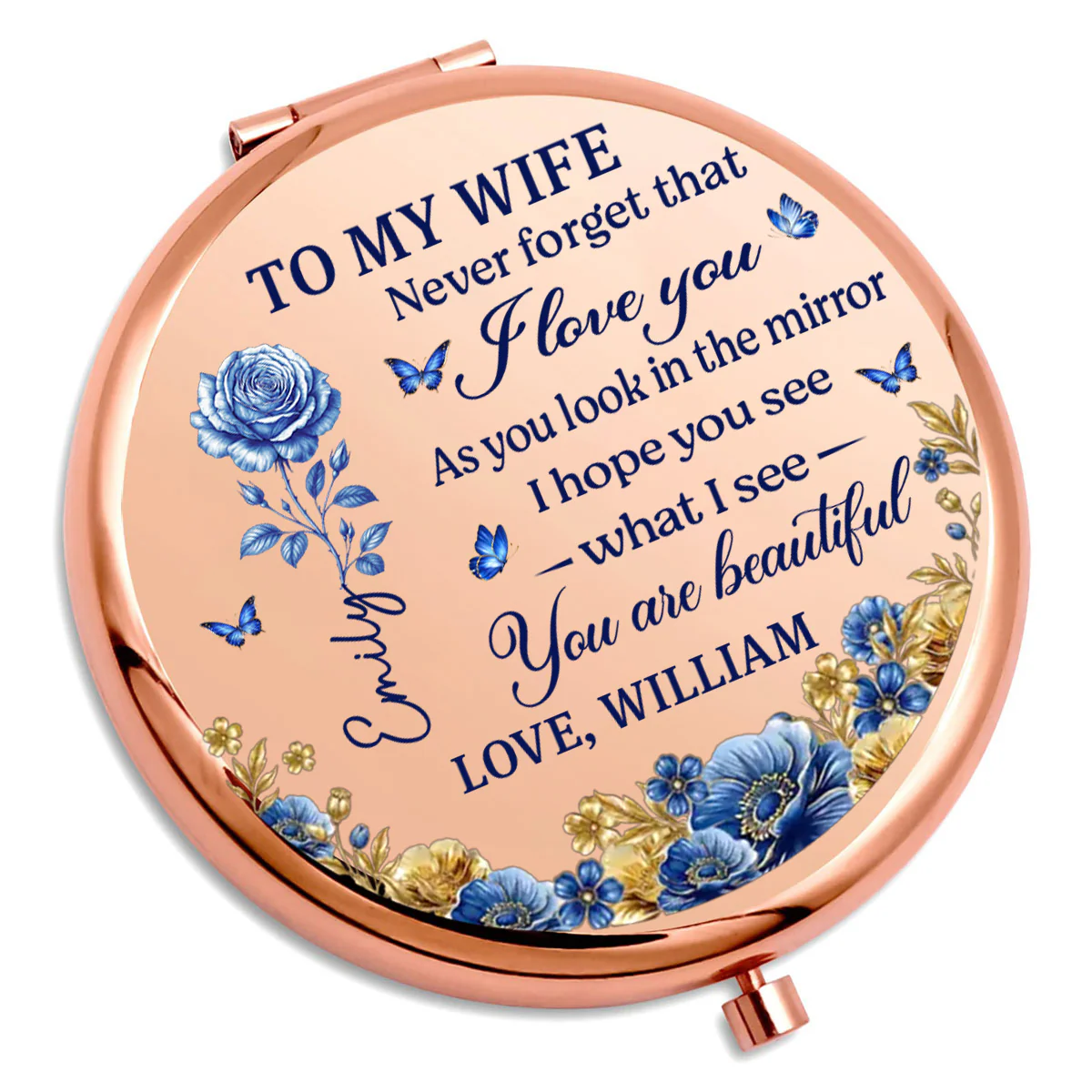 My Love Reflects Back Always - Personalized Custom Compact Mirror - Image 2