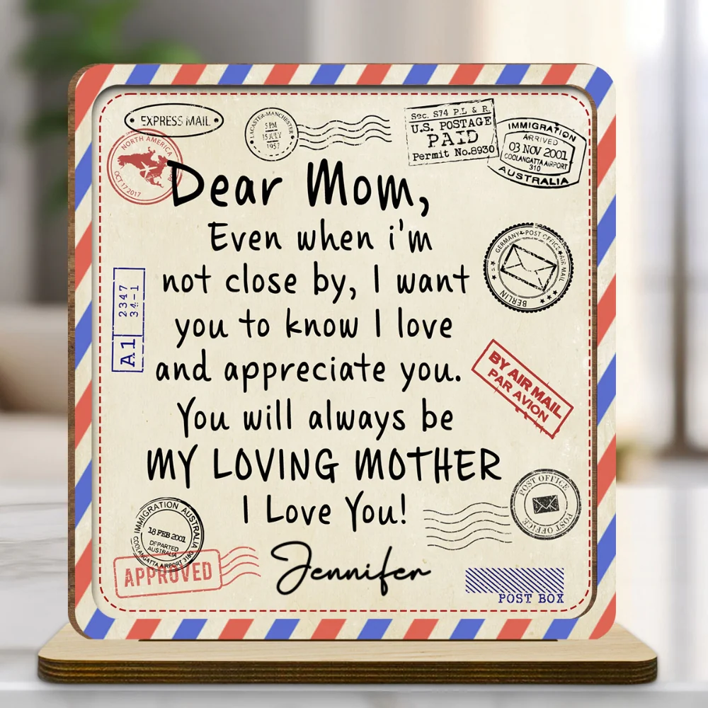 My Loving Mom - Personalized Custom 2-Layer Wood Plaque With Flat Base - Image 7