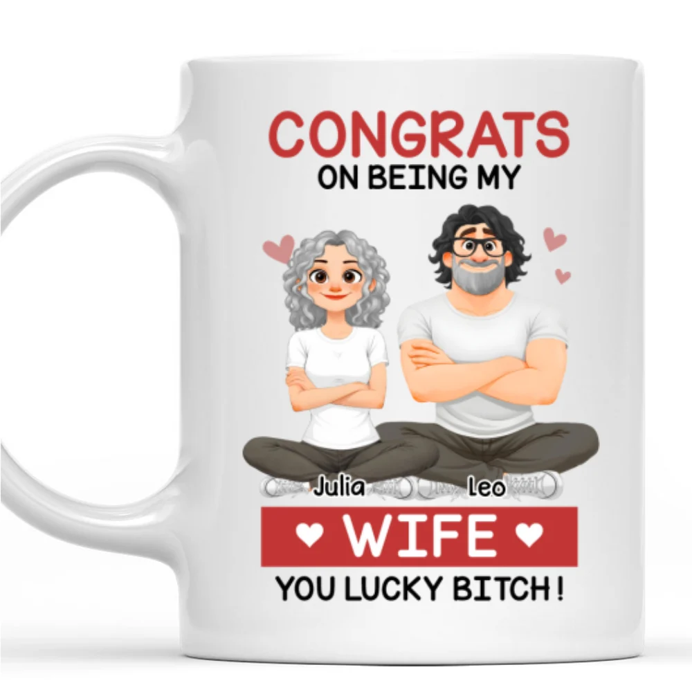 My Lucky Wife - Personalized Custom Coffee Mug - Image 8