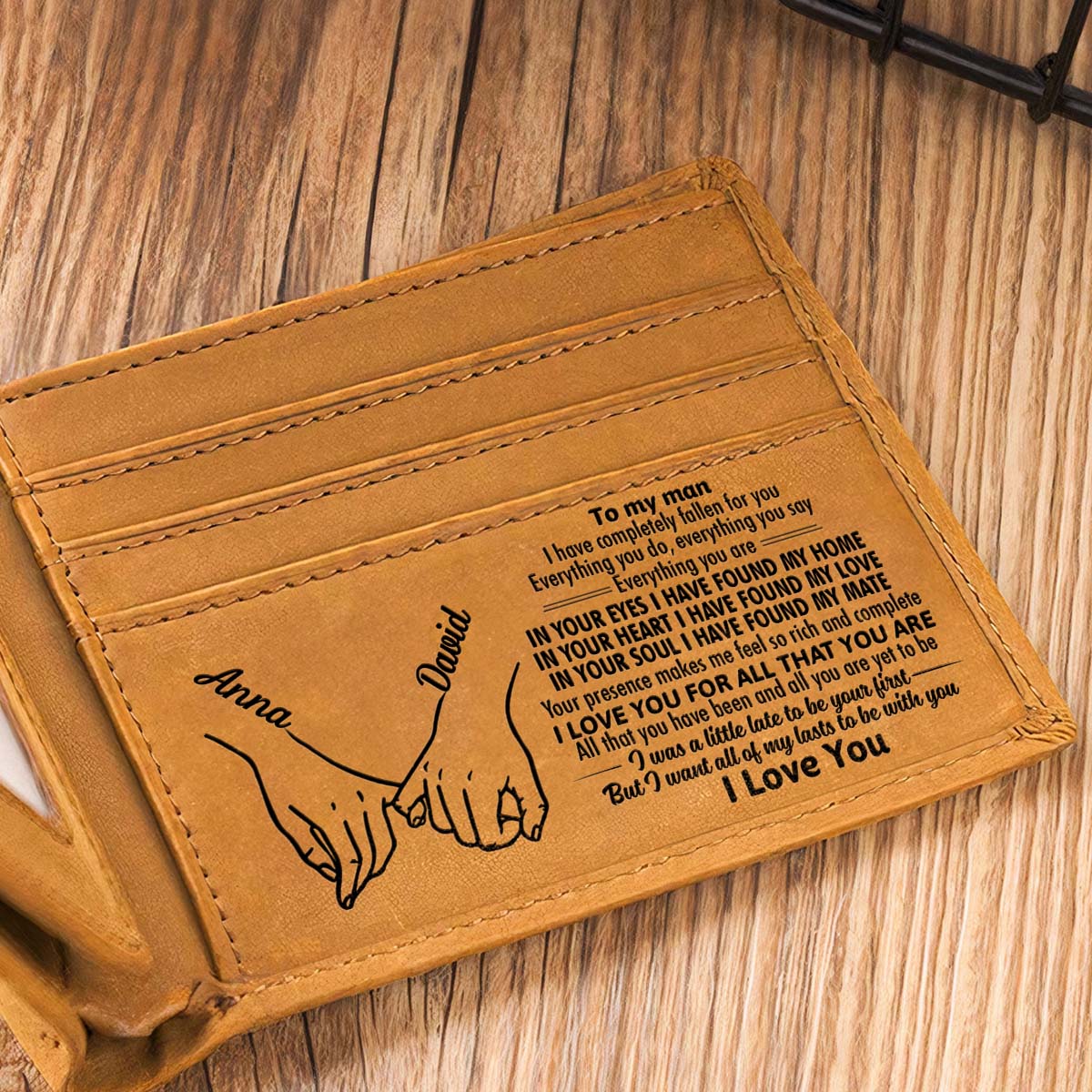 My Man - Personalized Custom Men Leather Wallet - Image 2