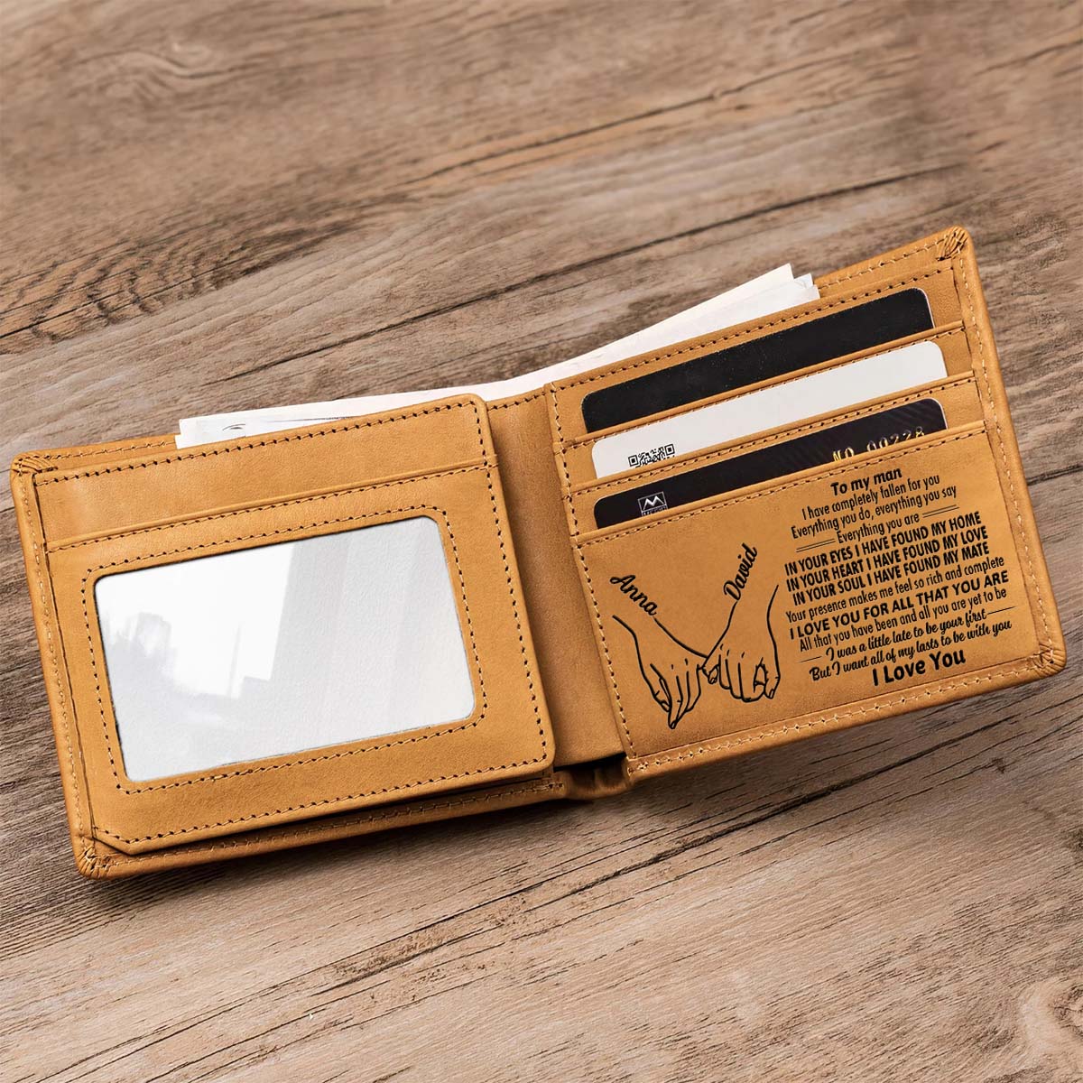 My Man - Personalized Custom Men Leather Wallet - Image 3