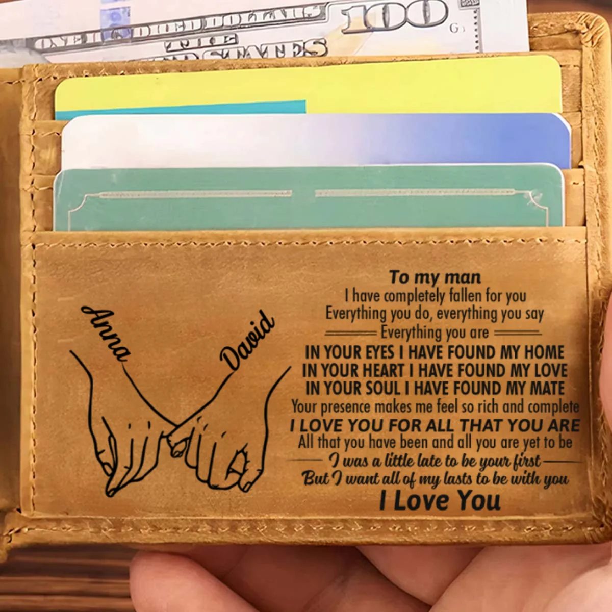 My Man - Personalized Custom Men Leather Wallet - Image 4