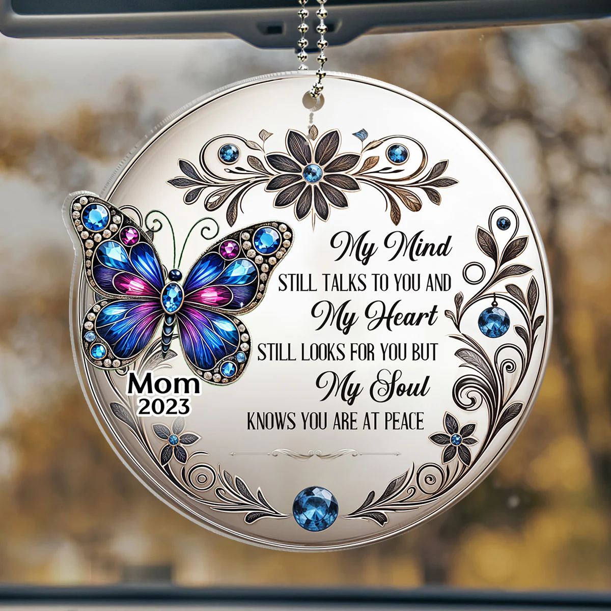 My Mind My Heart My Soul Butterfly - Personalized Custom Car Ornament - Image 5