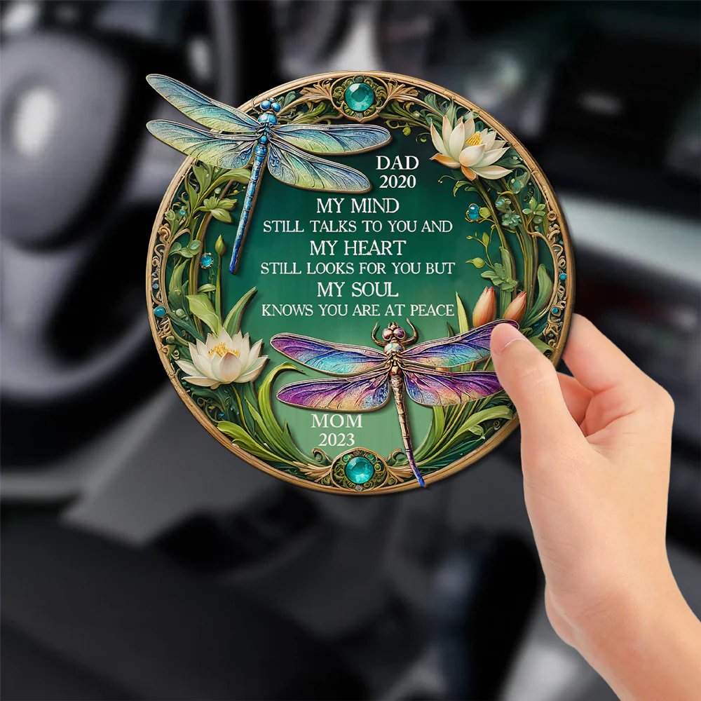 My Mind My Heart My Soul Dragonfly - Personalized Custom Car Visor Clip - Image 2