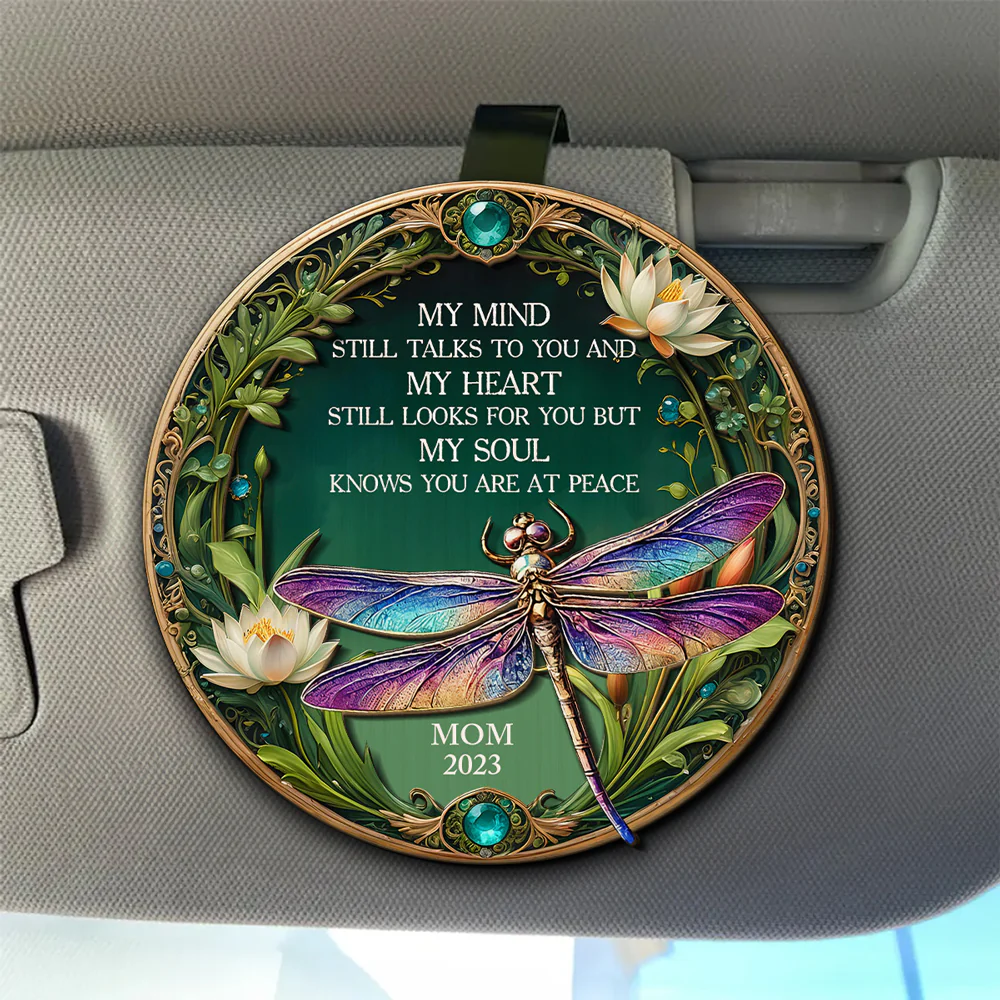 My Mind My Heart My Soul Dragonfly - Personalized Custom Car Visor Clip - Image 4