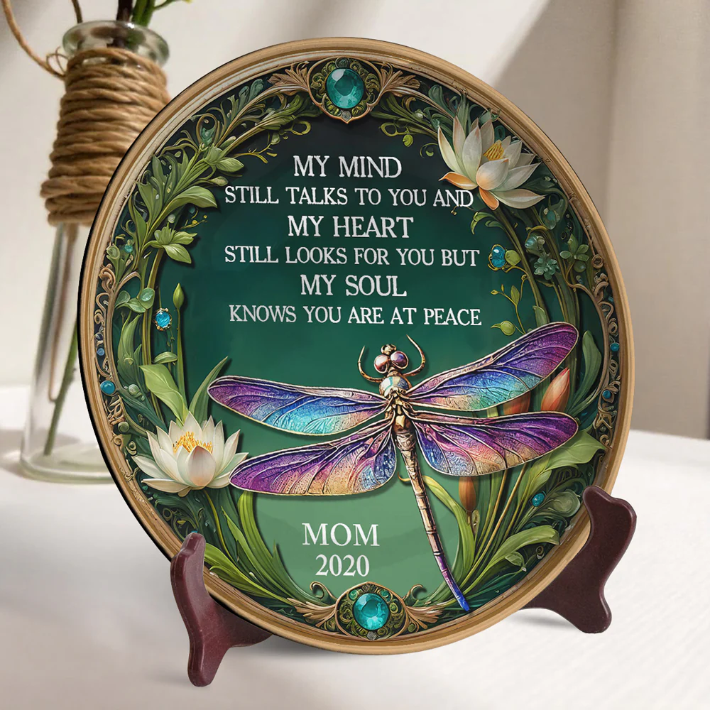 My Mind My Heart My Soul Dragonfly - Personalized Custom Plate - Image 2