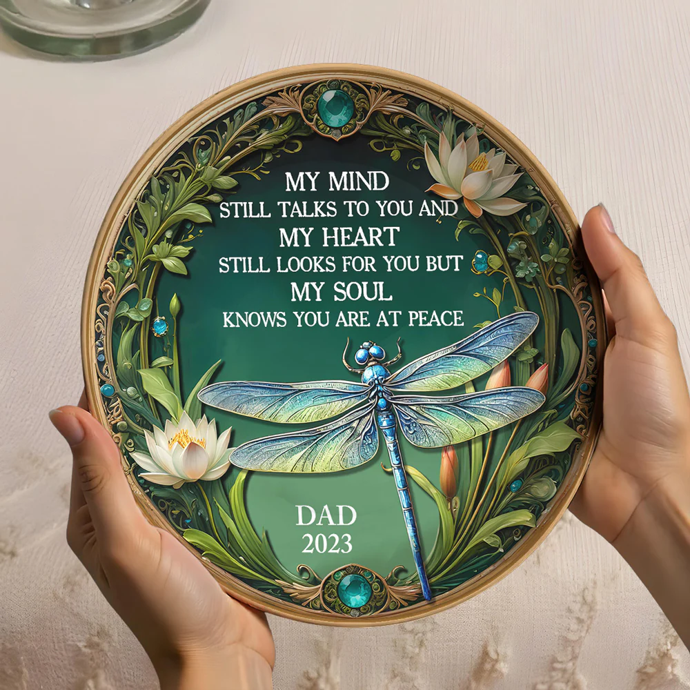 My Mind My Heart My Soul Dragonfly - Personalized Custom Plate - Image 4