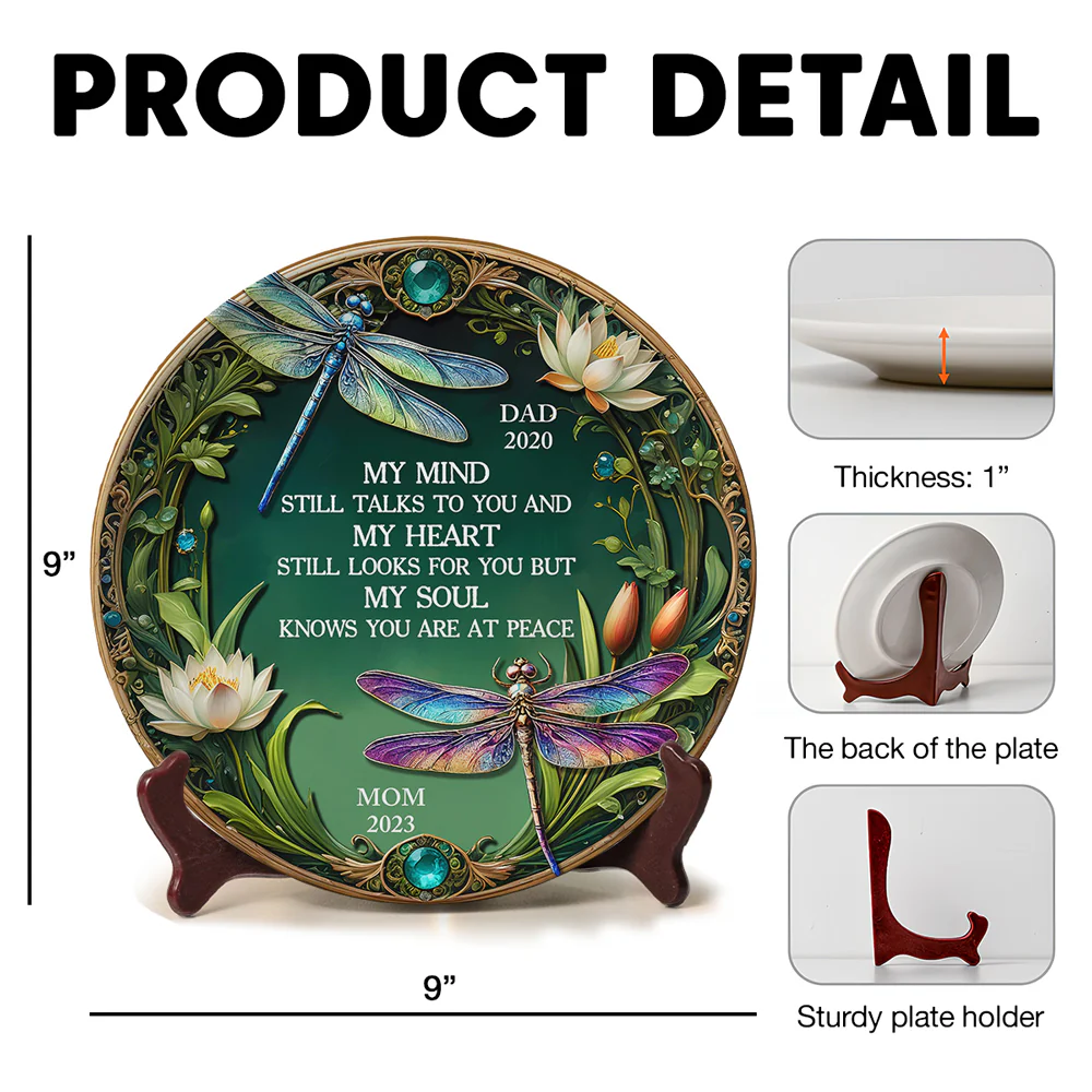 My Mind My Heart My Soul Dragonfly - Personalized Custom Plate - Image 5