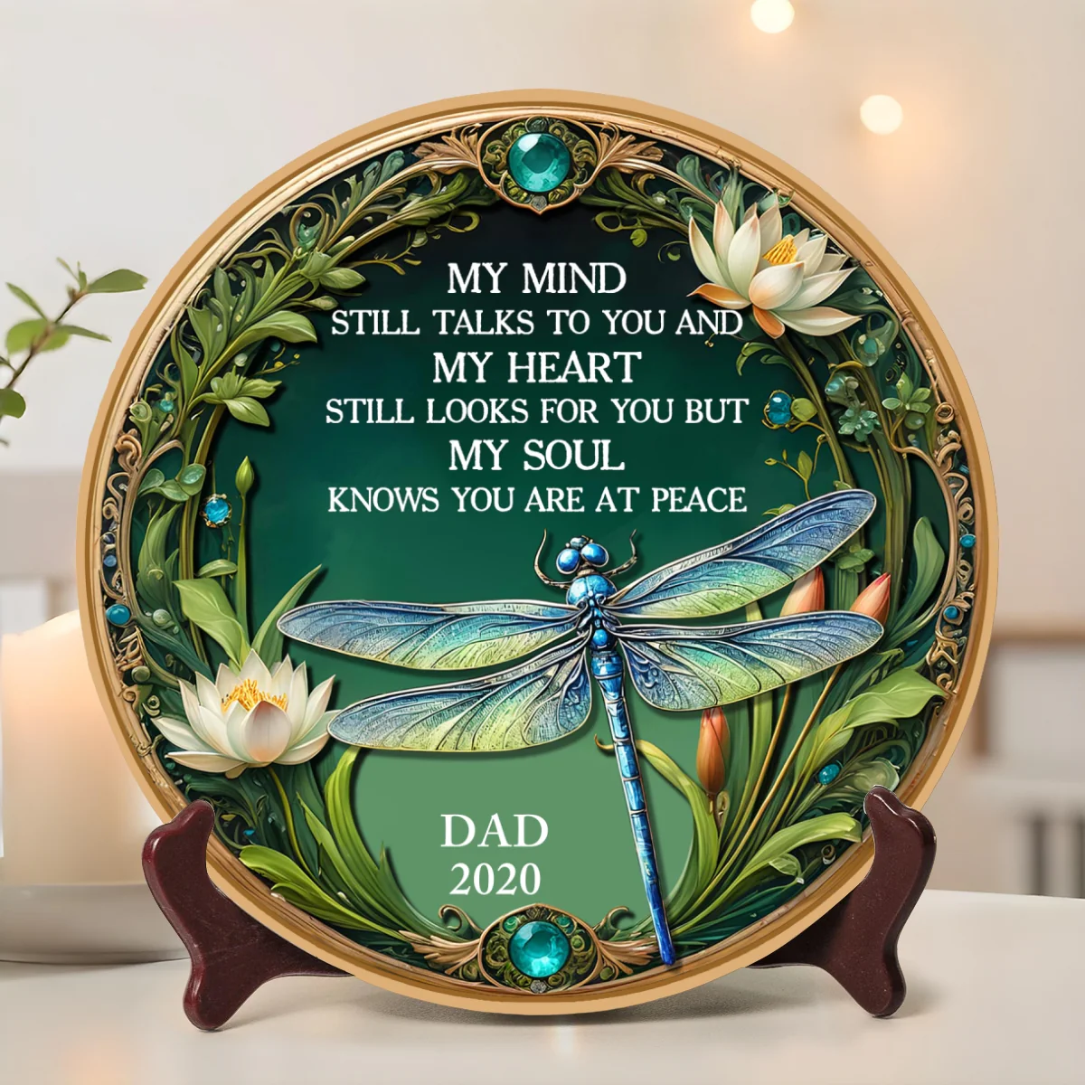 My Mind My Heart My Soul Dragonfly - Personalized Custom Plate - Image 6