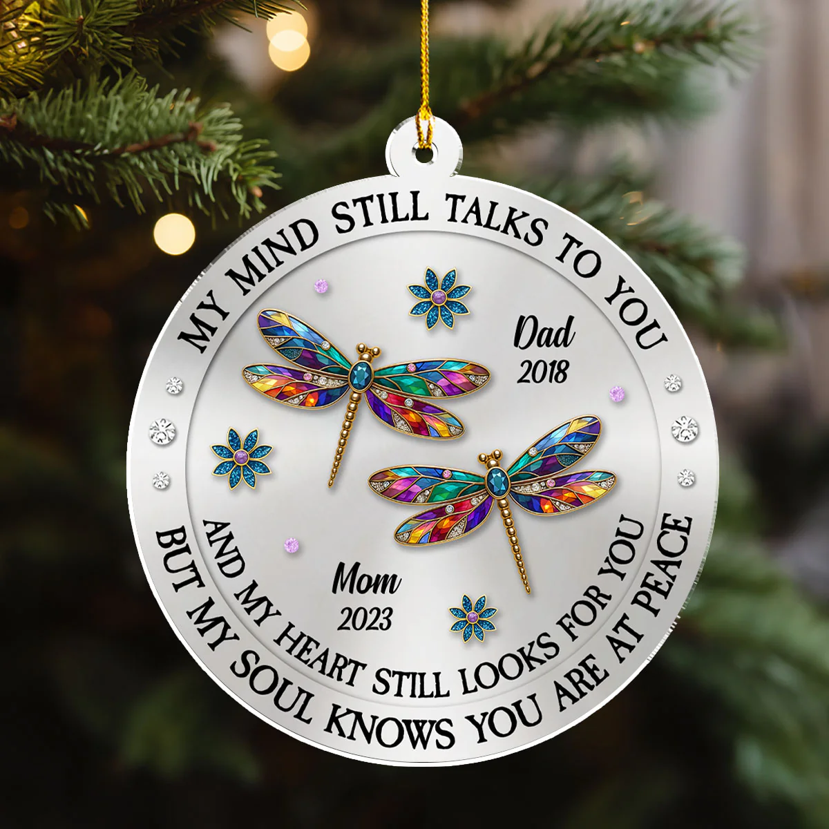 My Mind My Heart My Soul Memorial - Personalized Custom Acrylic Ornament