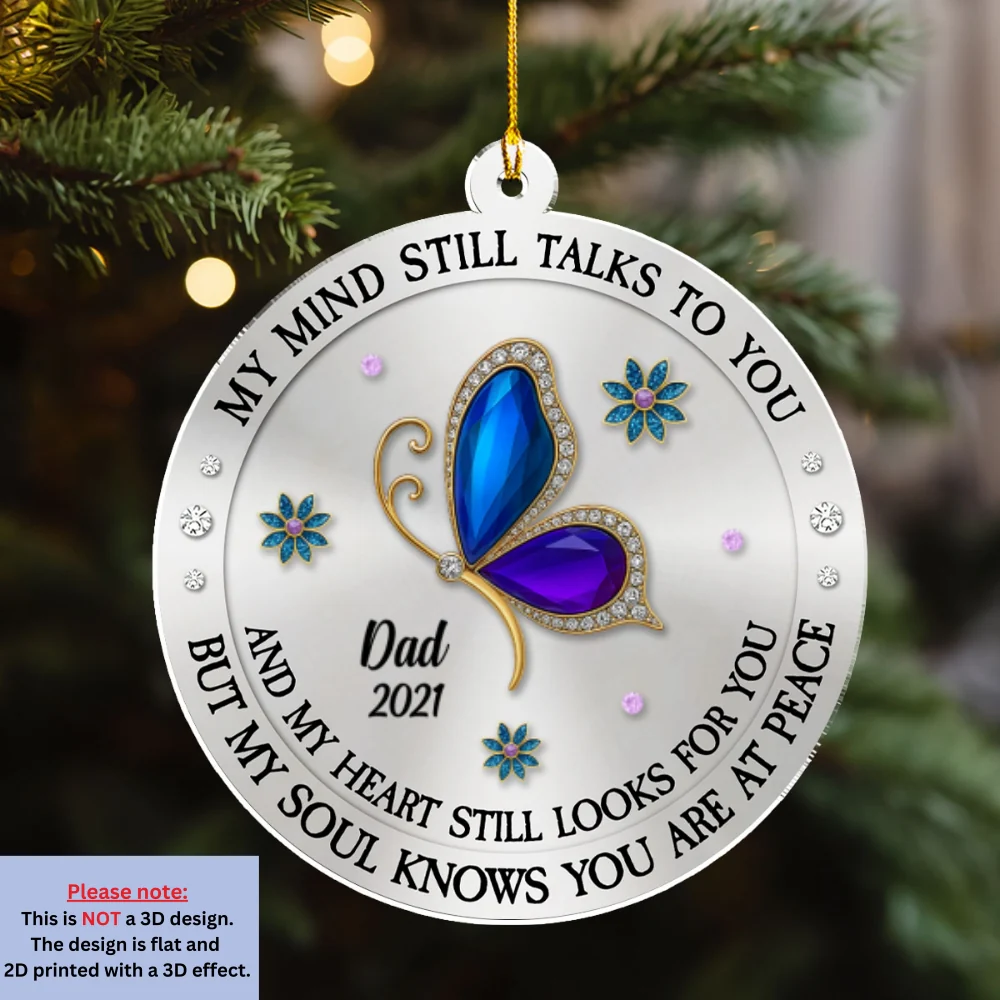 My Mind My Heart My Soul Memorial - Personalized Custom Acrylic Ornament - Image 6