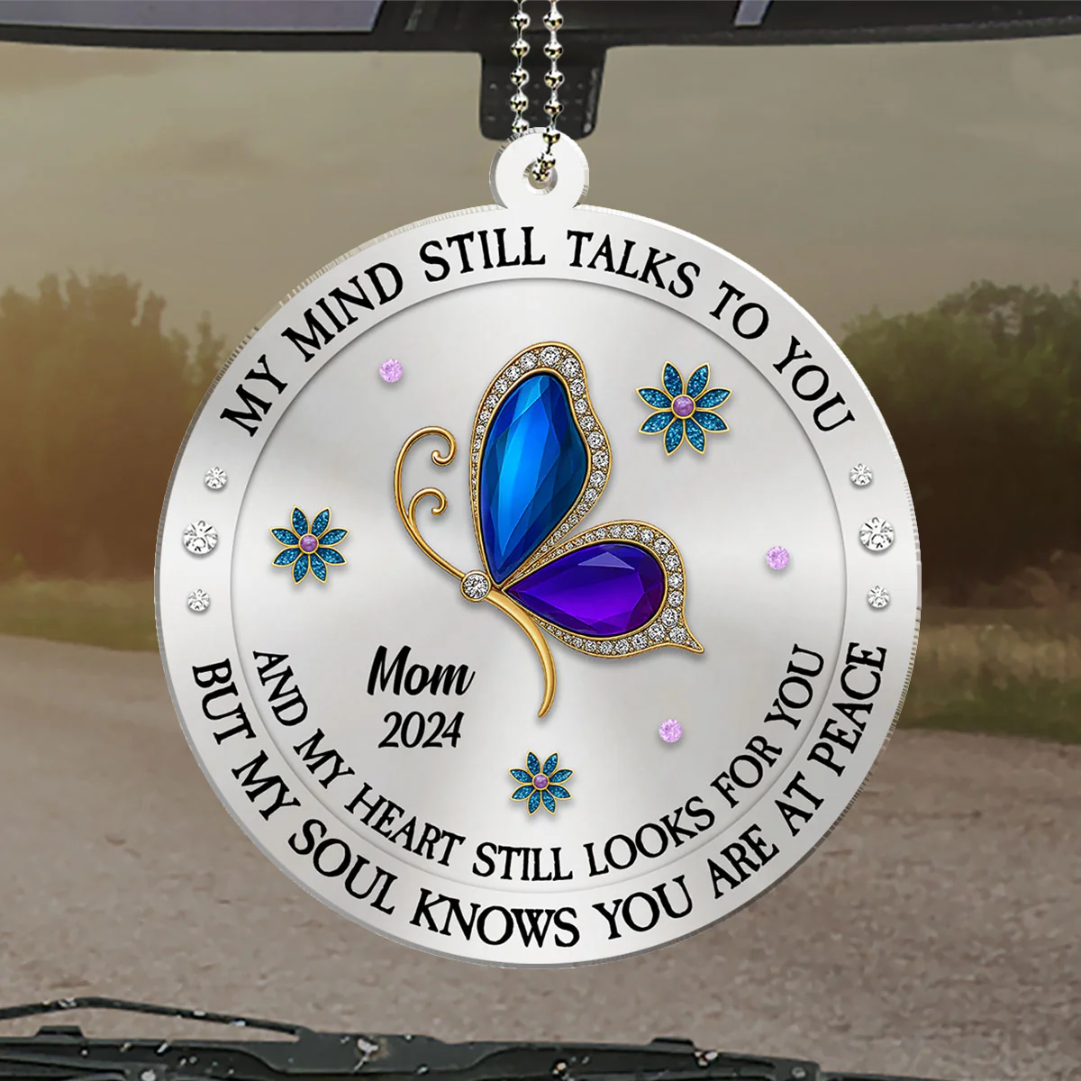 My Mind My Heart My Soul Memorial - Personalized Custom Car Ornament - Image 4