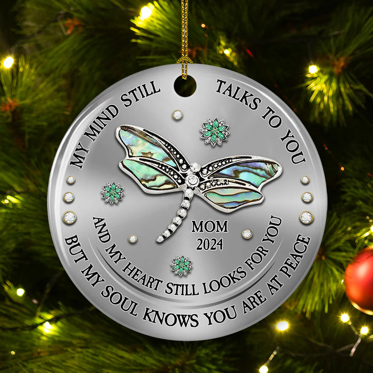 My Mind My Heart My Soul- Personalized Custom Ceramic Ornament - Image 2