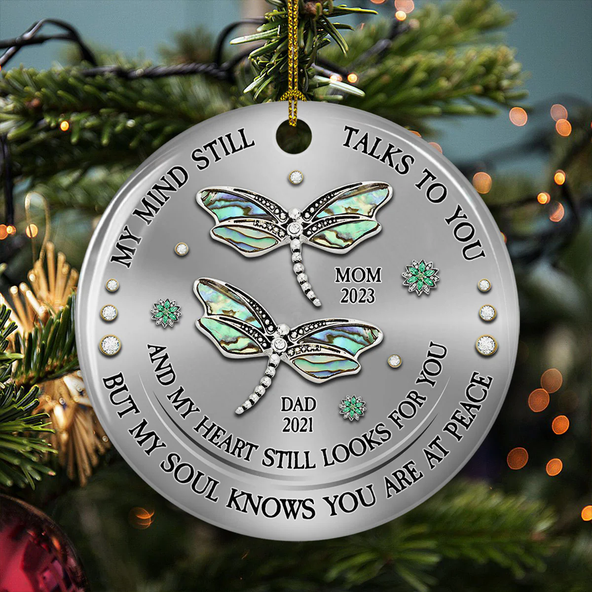 My Mind My Heart My Soul- Personalized Custom Ceramic Ornament - Image 4