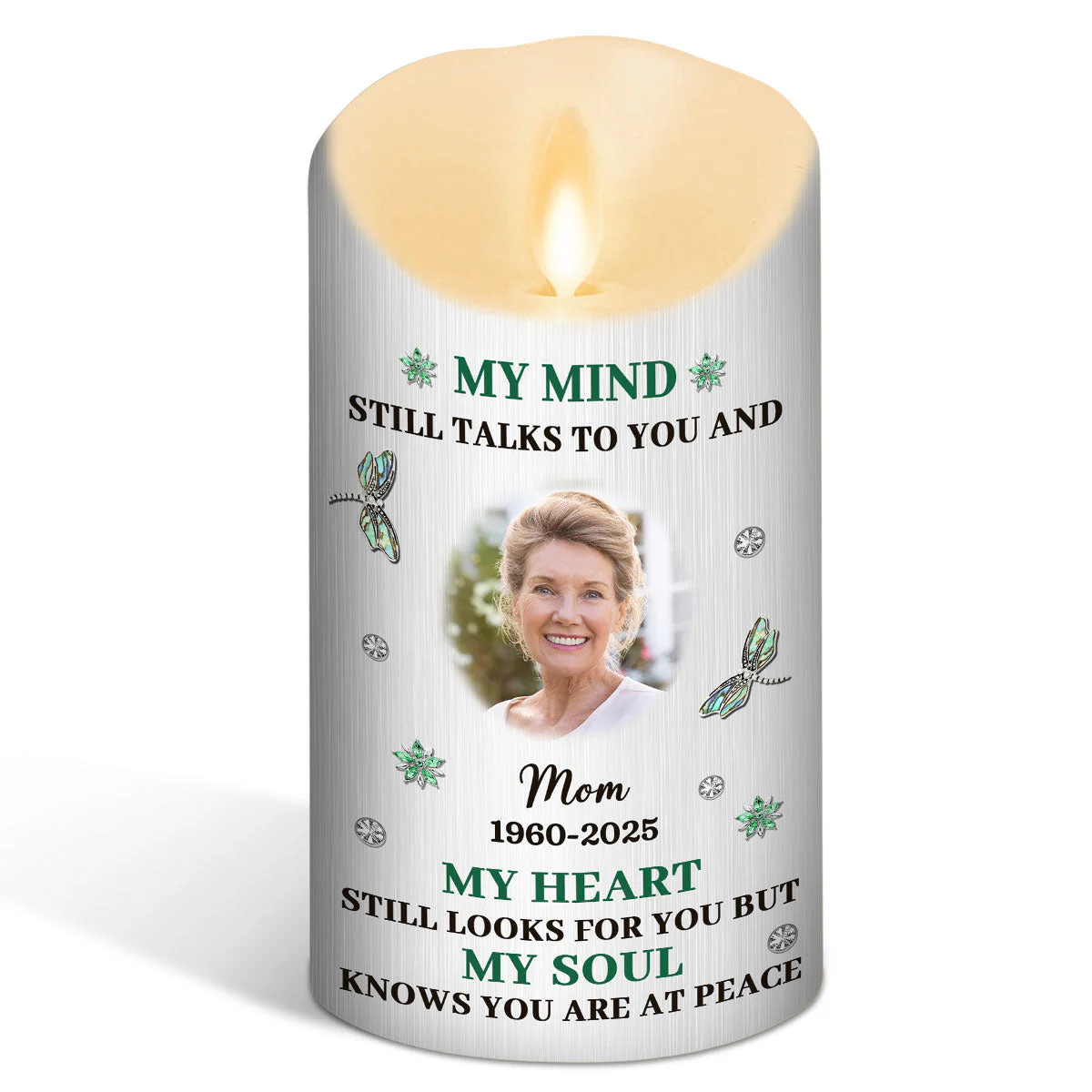 My Mind My Heart My Soul - Personalized Custom LED Candle - Image 2