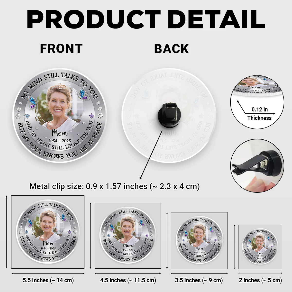 My Mind Still Talks To You - Personalized Custom 3D Effect Car Vent Clip - Image 6