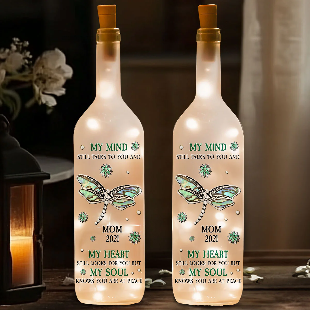 My Mind Still Talks To You - Personalized Custom Bottle Lamp - Image 2