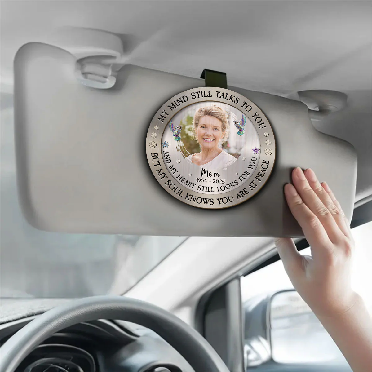 My Mind Still Talks To You - Personalized Custom Car Visor Clip - Image 3