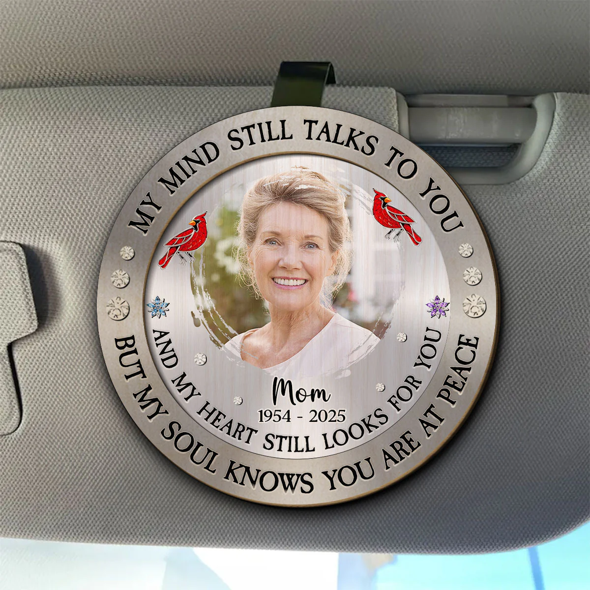 My Mind Still Talks To You - Personalized Custom Car Visor Clip - Image 4