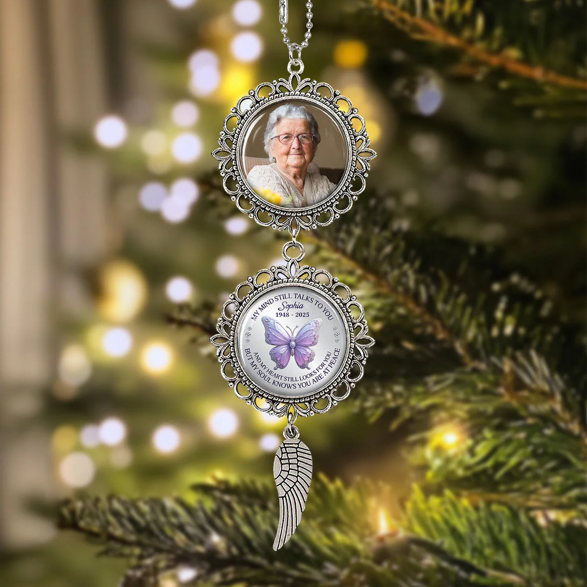 My Mind Still Talks To You - Personalized Custom Charming Ornament - Image 3