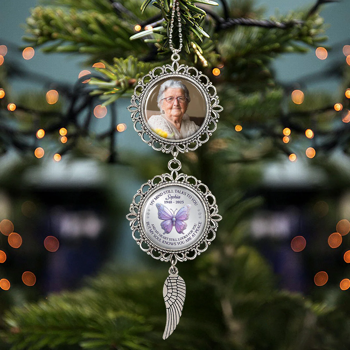 My Mind Still Talks To You - Personalized Custom Charming Ornament - Image 4