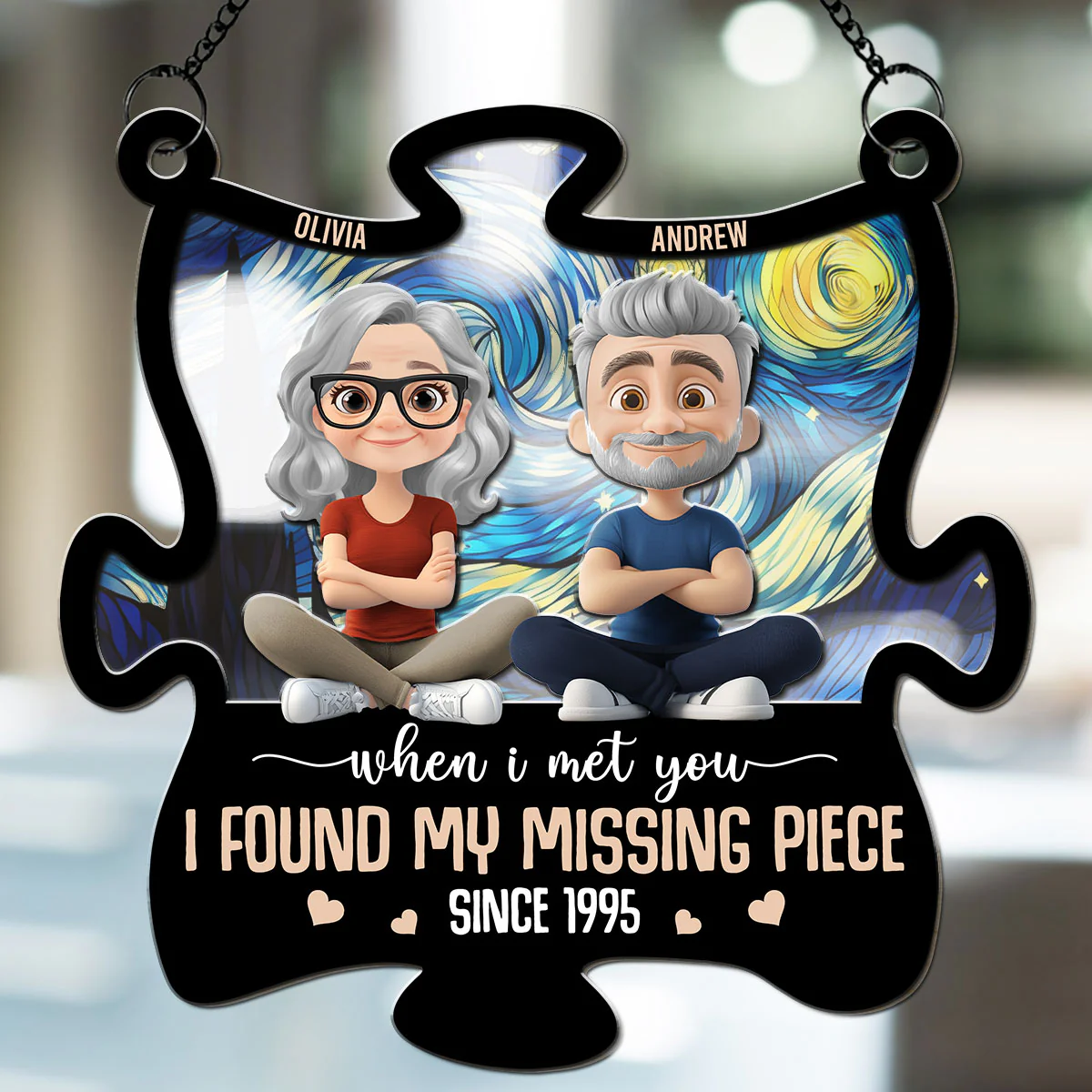 My Missing Piece I Love You - Personalized Custom Suncatcher - Image 3