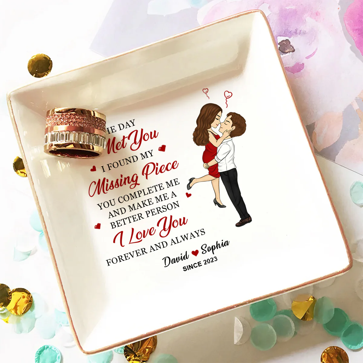 My Missing Piece - Personalized Custom Jewelry Dish - Image 2