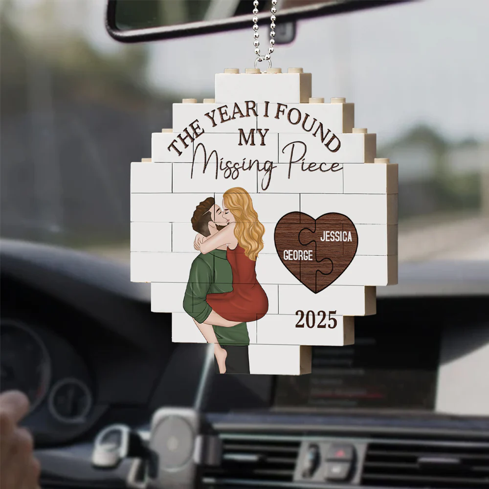 My Missing Piece - Personalized Custom Puzzle Car Ornament - Image 4