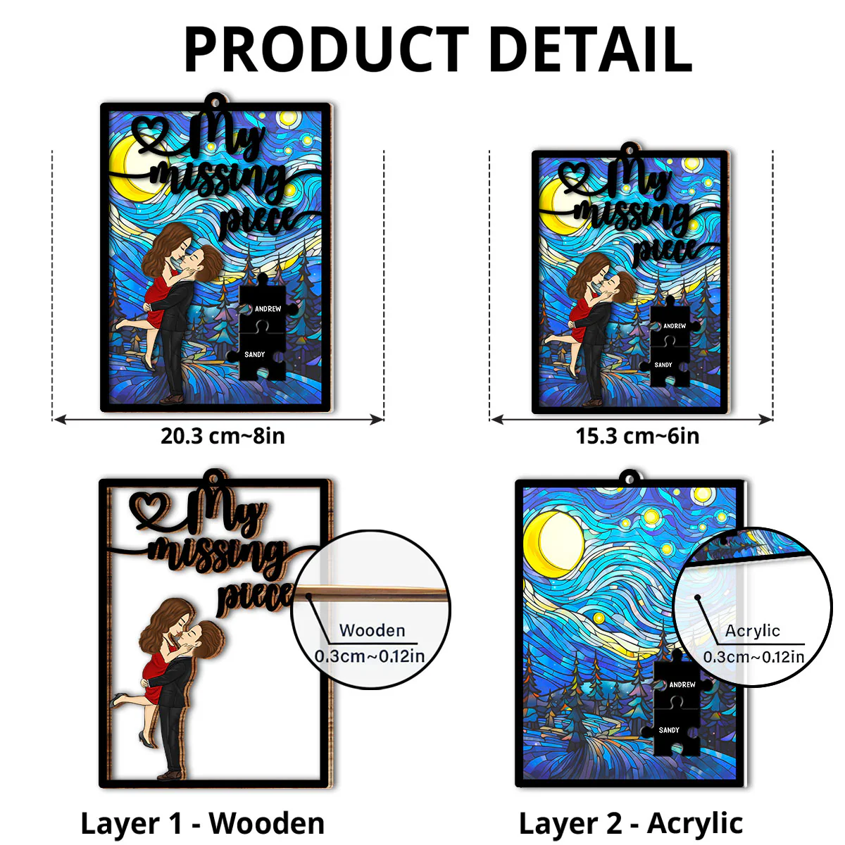 My Missing Piece - Personalized Custom Suncatcher - Image 4