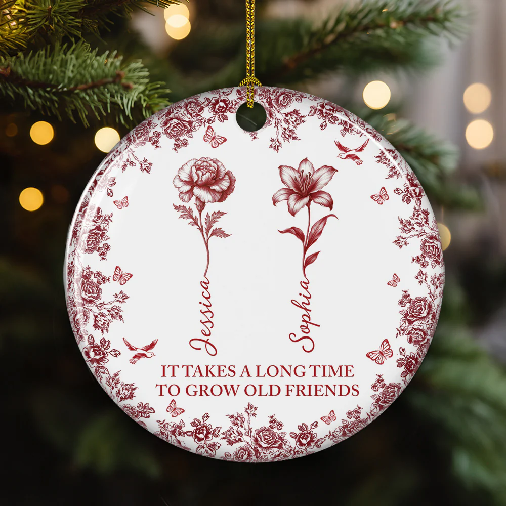 My Old Friends - Personalized Custom Ceramic Ornament - Image 2