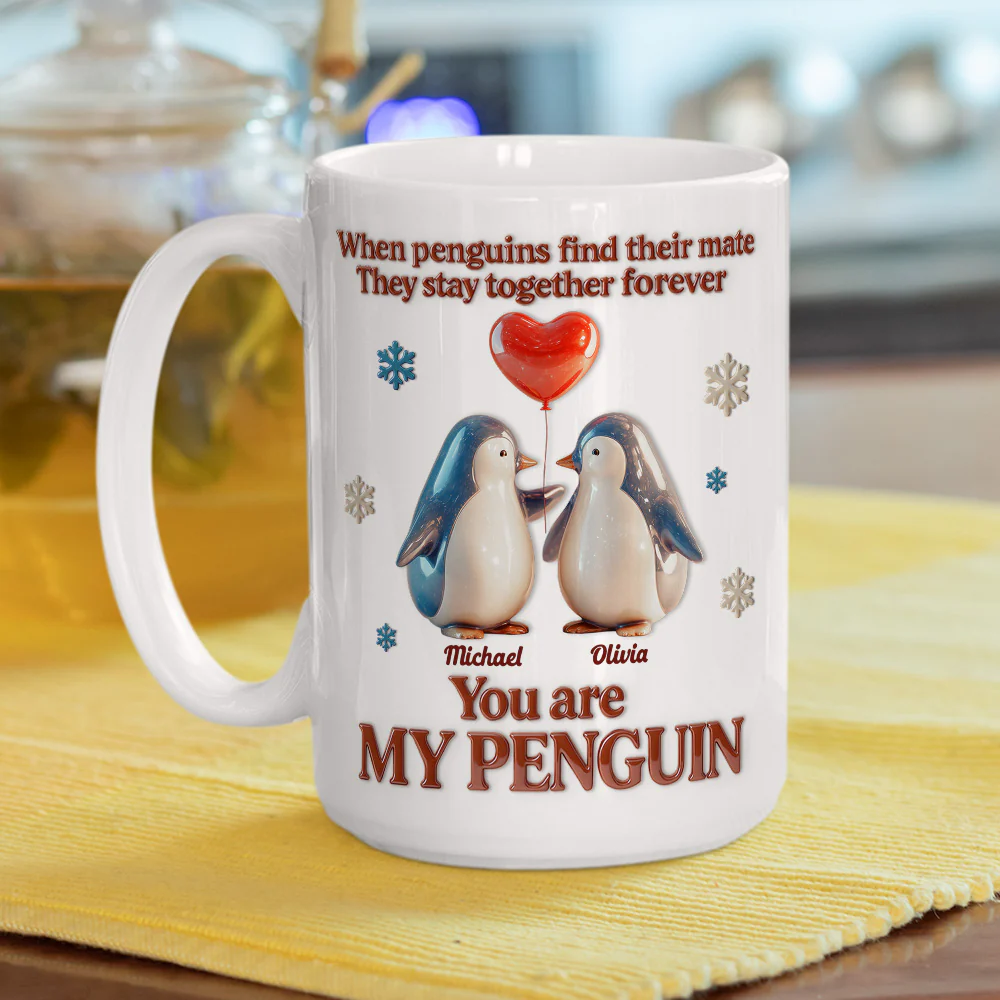 My Penguin Forever - Personalized Custom 3D Effect Coffee Mug - Image 5