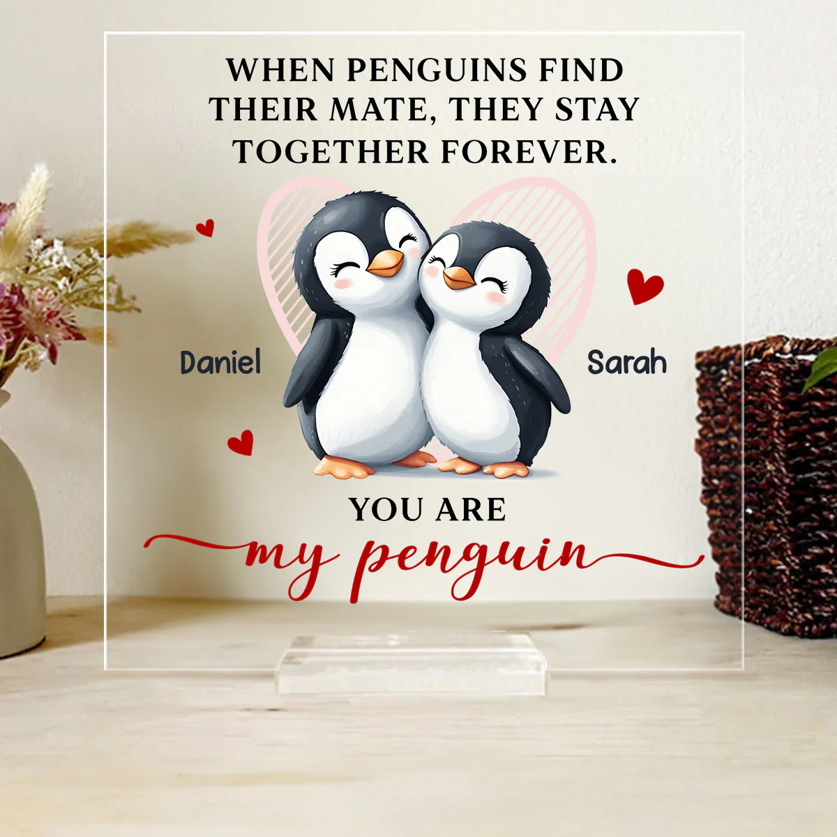 My Penguin - Personalized Custom Acrylic Plaque With Base - Image 2