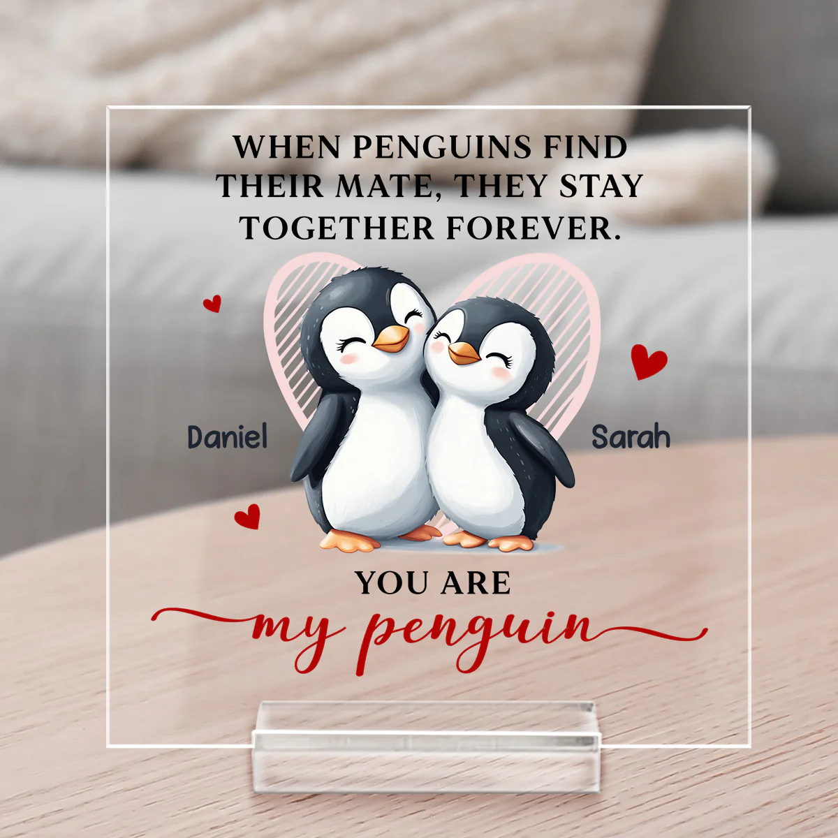 My Penguin - Personalized Custom Acrylic Plaque With Base - Image 4
