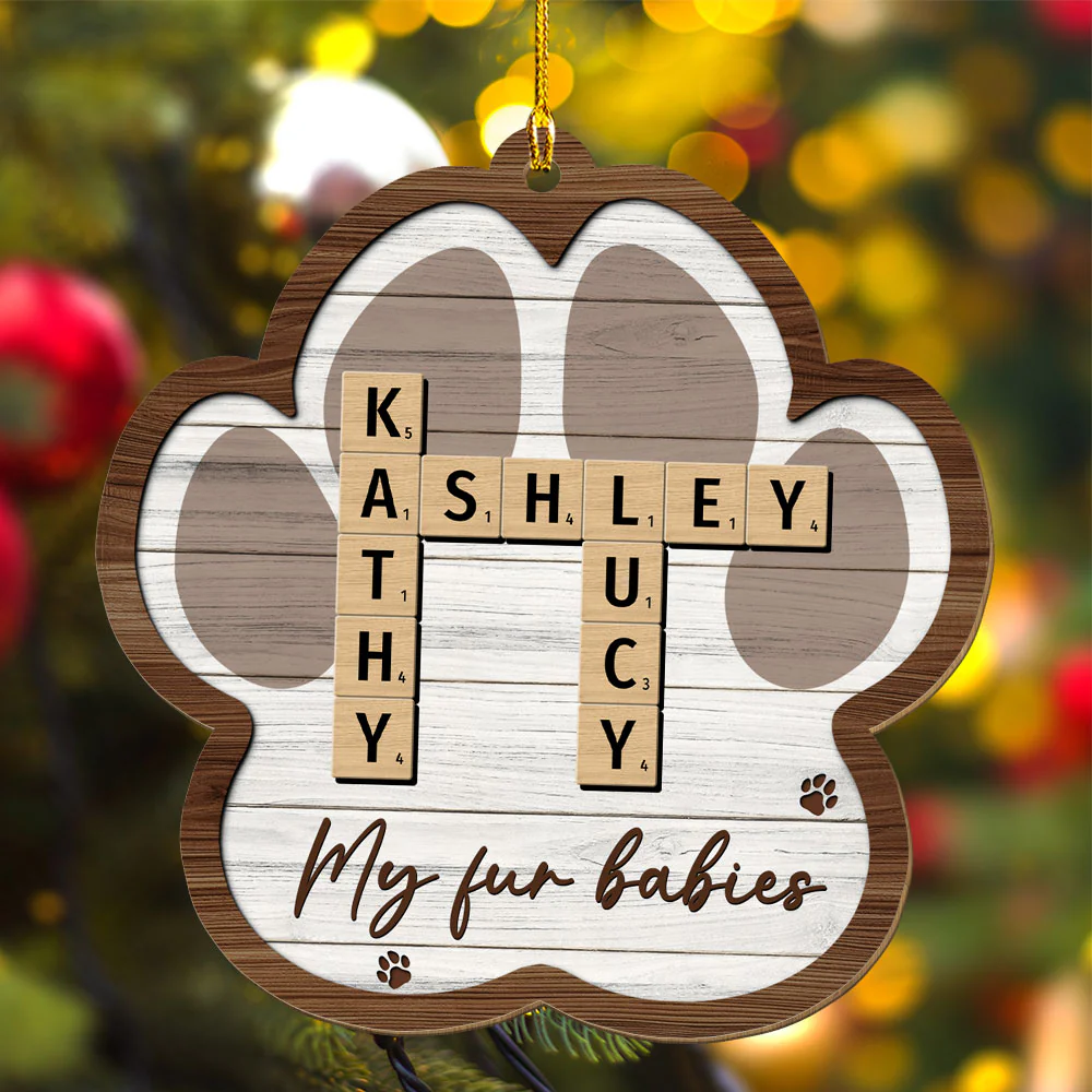 My Pet Is My Happy Place - Personalized Custom Wood Ornament - Image 2