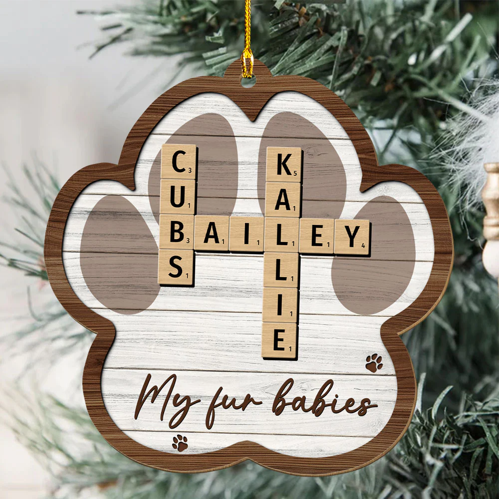 My Pet Is My Happy Place - Personalized Custom Wood Ornament - Image 3