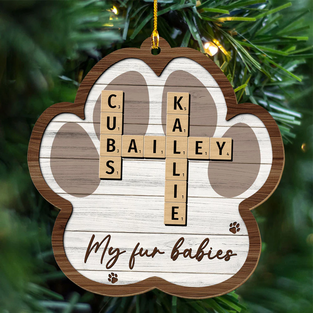 My Pet Is My Happy Place - Personalized Custom Wood Ornament - Image 4