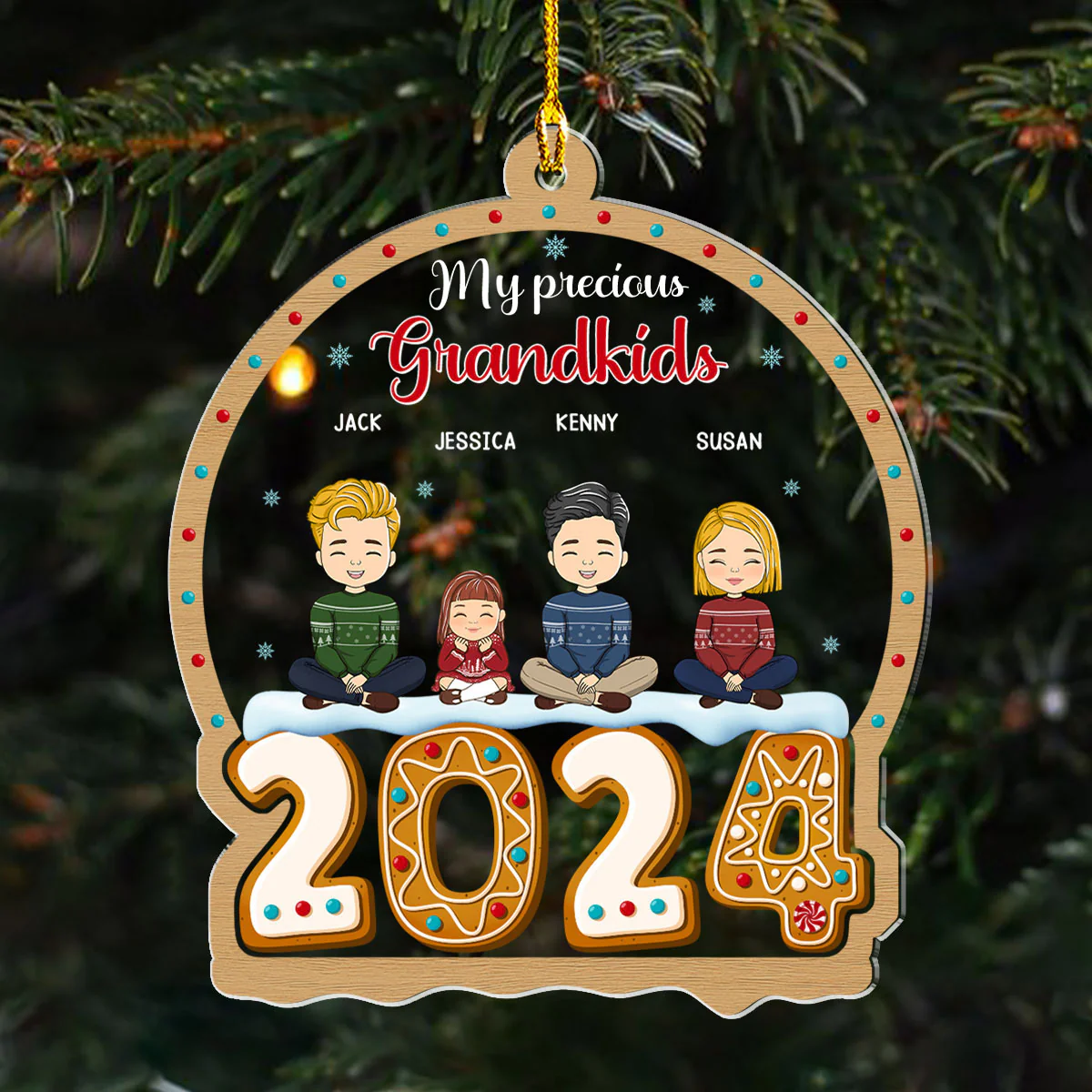 My Precious Grandkids - Personalized Custom Acrylic Ornament - Image 3