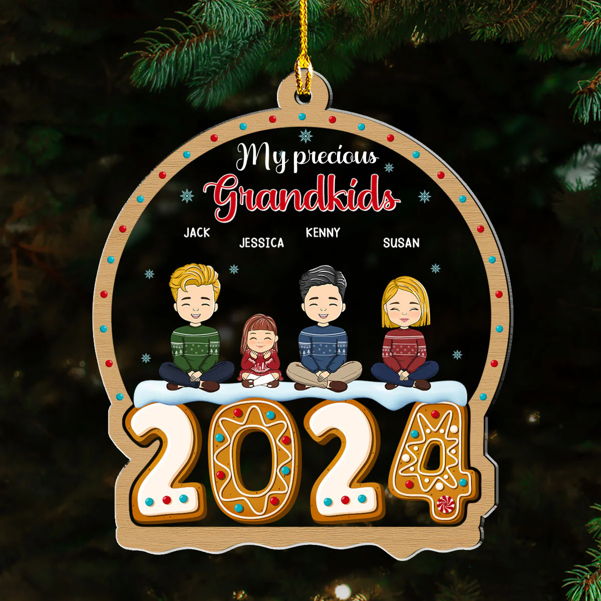 My Precious Grandkids - Personalized Custom Acrylic Ornament - Image 4
