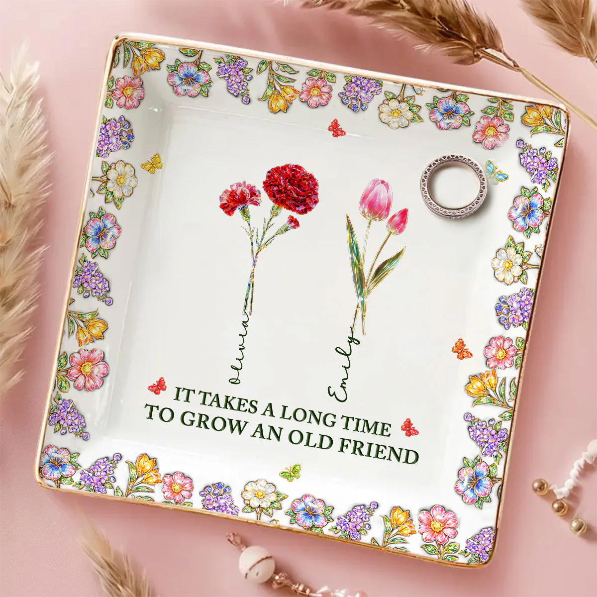 My Real Friends Sisters - Personalized Custom 3D Effect Jewelry Dish