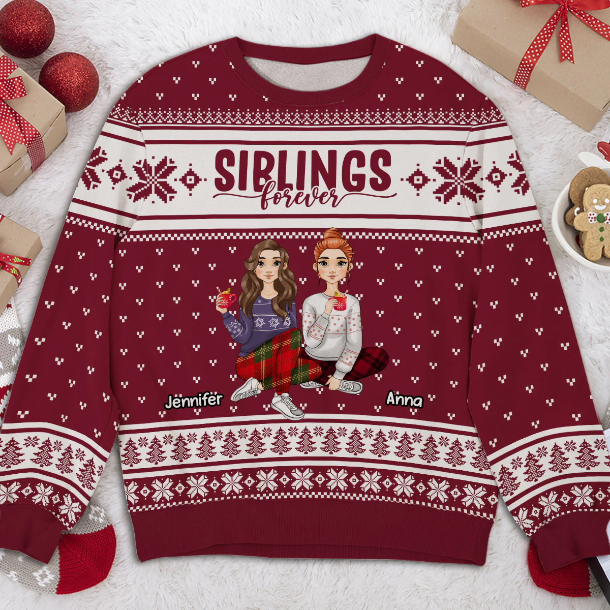 My Siblings Are My Best Friends - Personalized Custom All-over-print Sweatshirt - Image 3