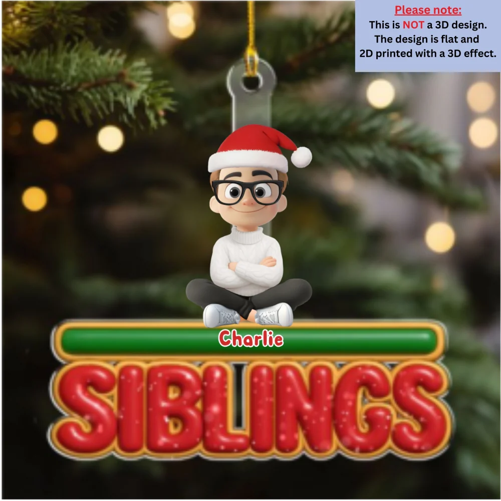 My Siblings Is Here - Personalized Custom Acrylic Ornament - Image 7