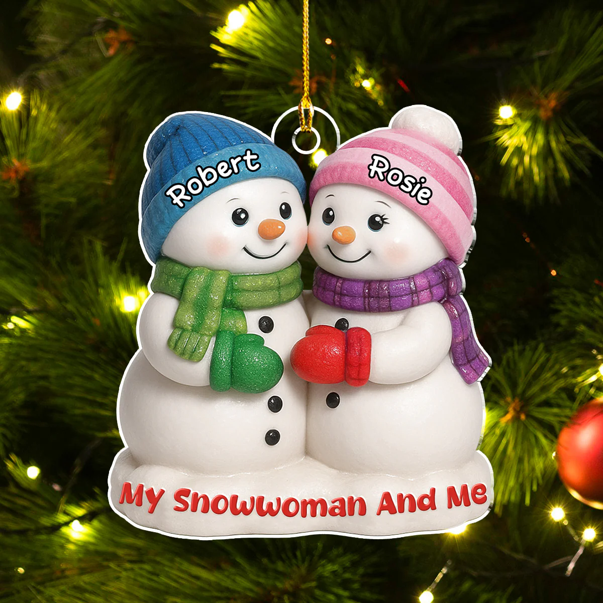 My Snowman - Personalized Custom 3D Effect Acrylic Ornament - Image 3