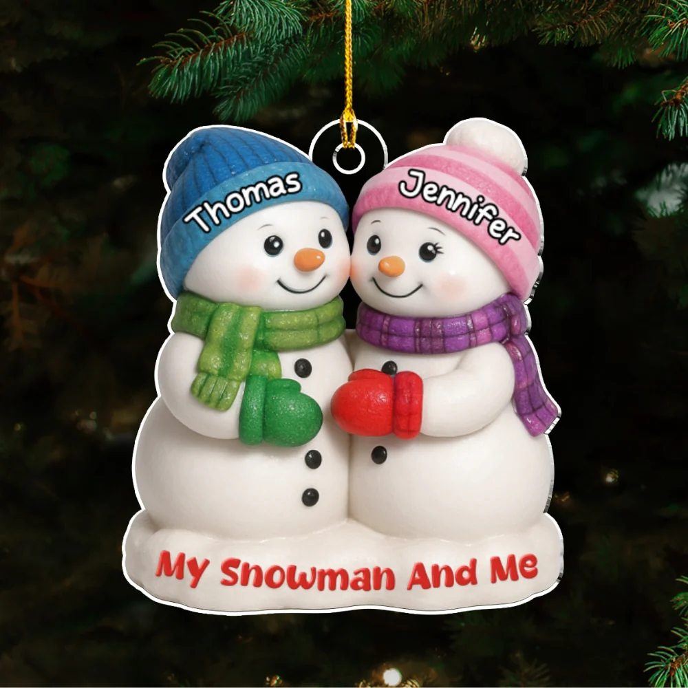 My Snowman - Personalized Custom 3D Effect Acrylic Ornament - Image 7