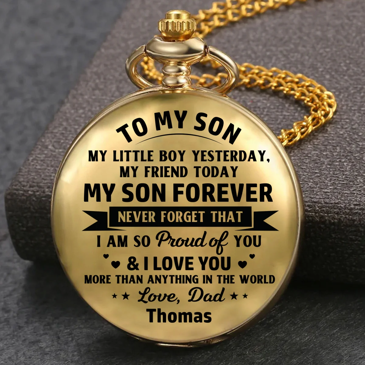 My Son Forever - Personalized Custom Pocket Watch - Image 7
