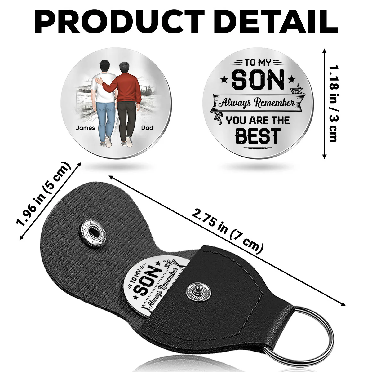 My Son Is The Best - Personalized Custom Pocket Hug - Image 6
