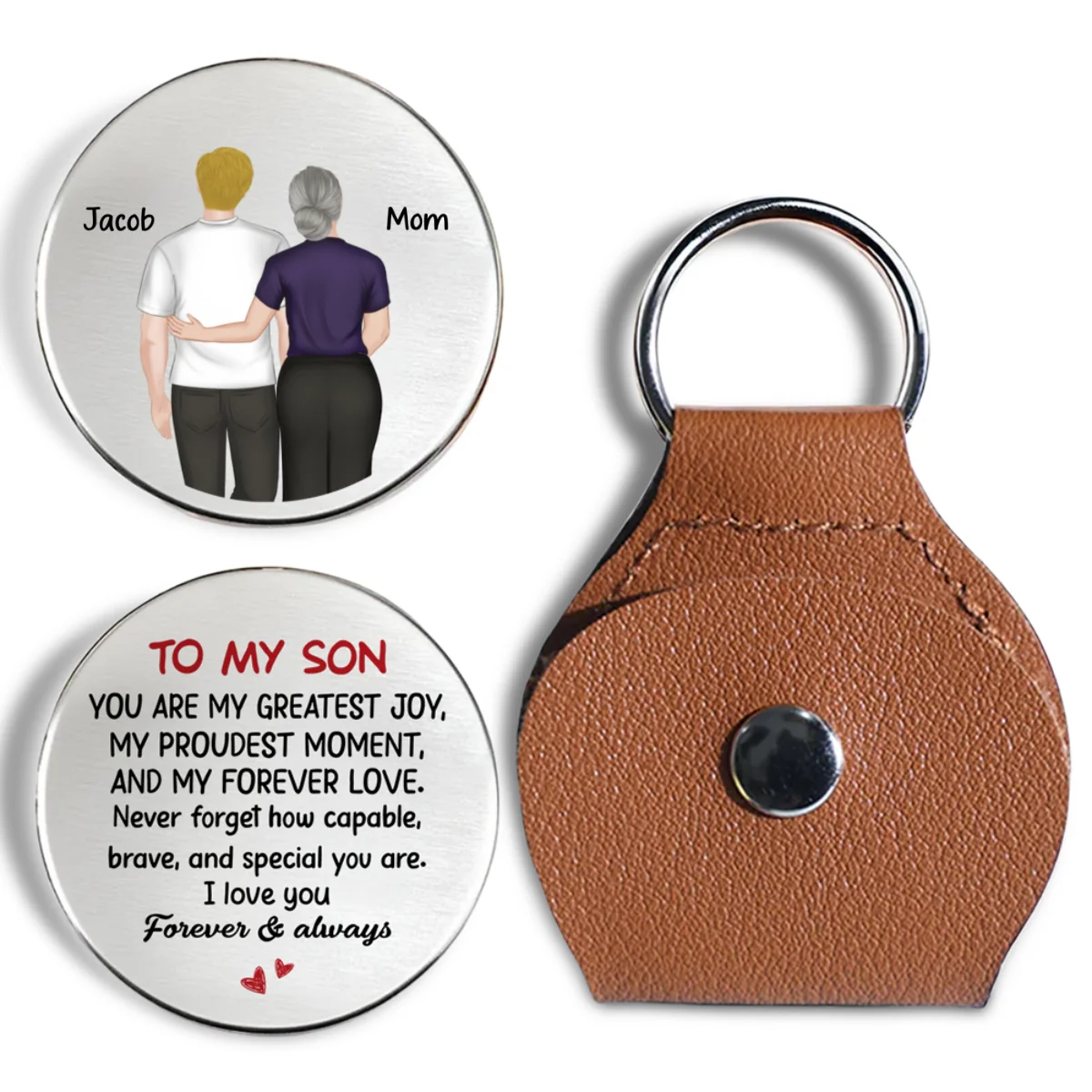 My Son My Greatest Joy - Personalized Custom Pocket Hug - Image 6